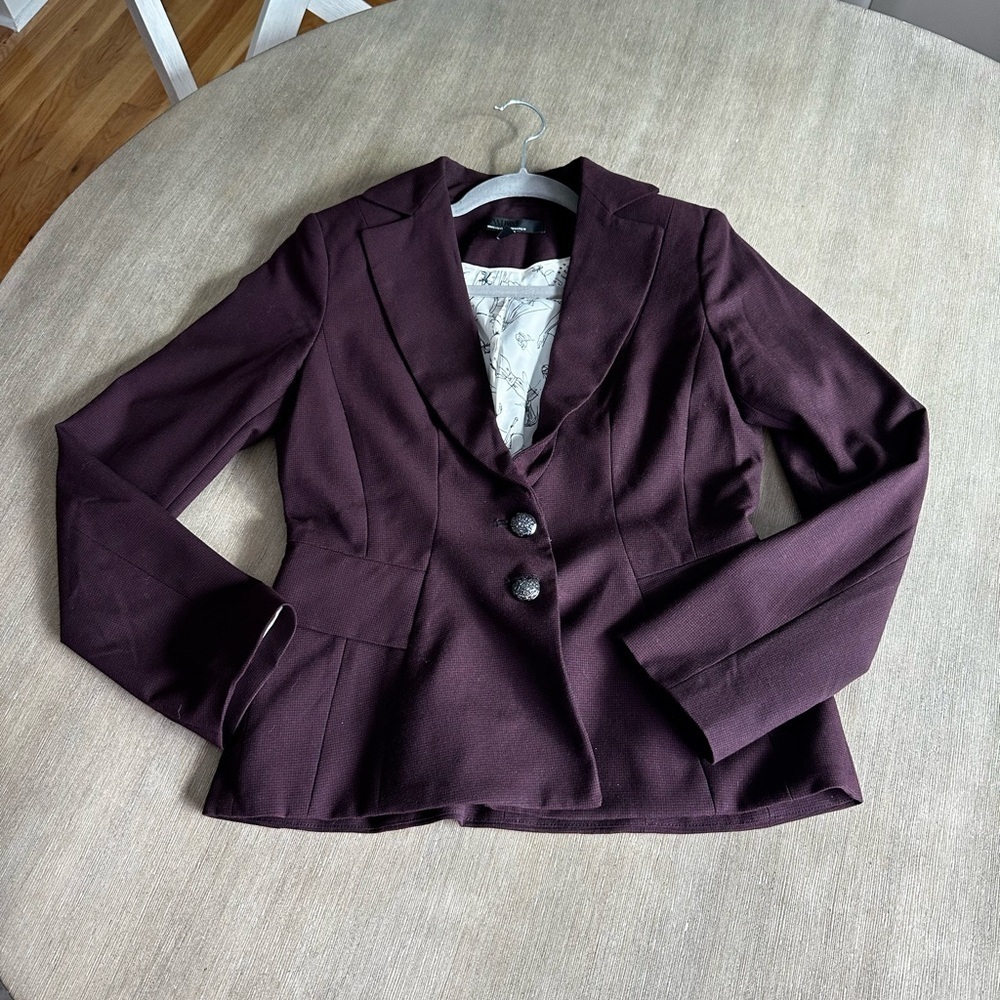 White House Black Market Women's port houndstooth Blazer 2
